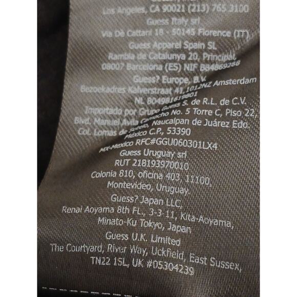 Y2K GUESS Linen Jumpsuit Sz S BLACK Smocked Tube Wide Leg Glam Goth Barbiecore - Picture 16 of 16